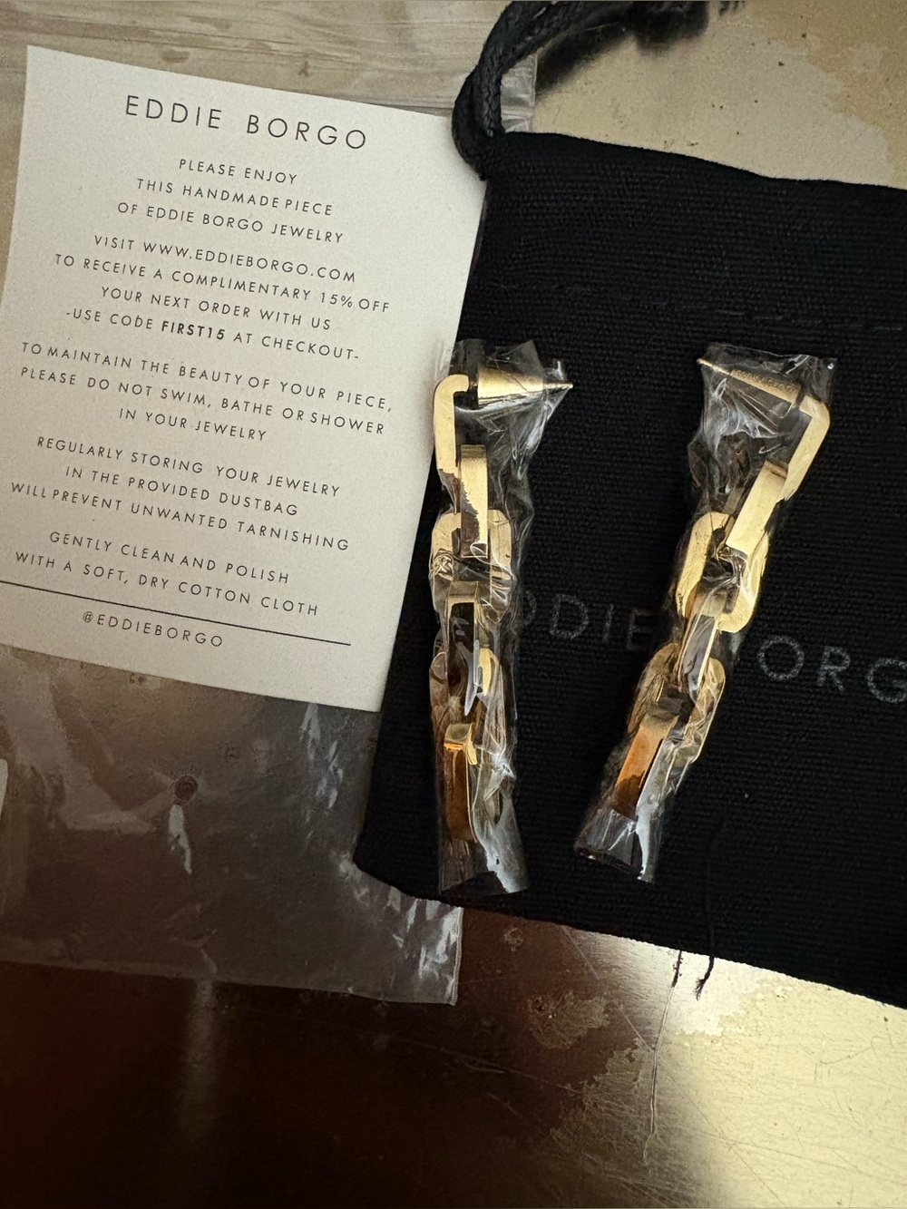 Eddie Borgo Brushed Gold Chain-Link Earrings